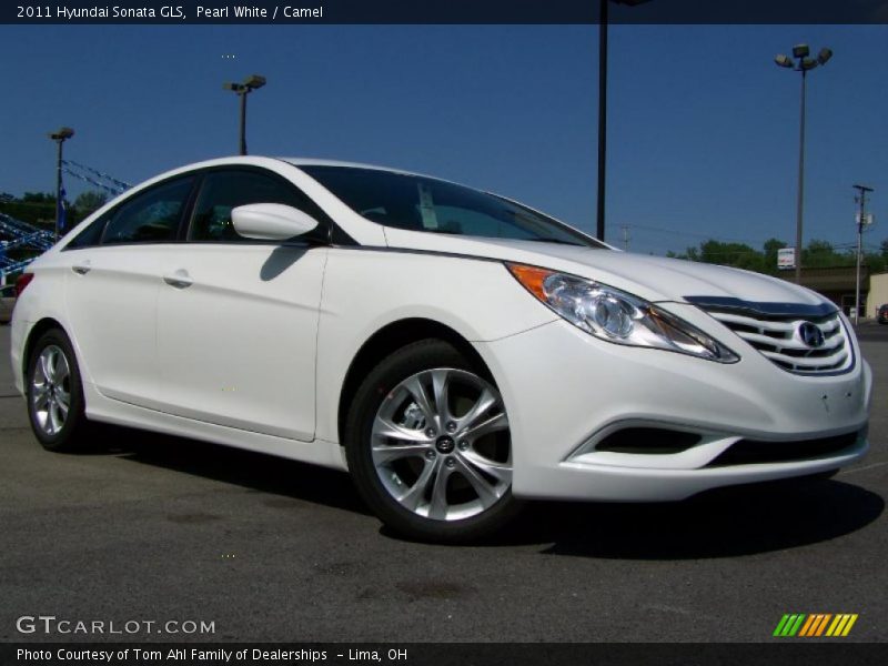 Pearl White / Camel 2011 Hyundai Sonata GLS