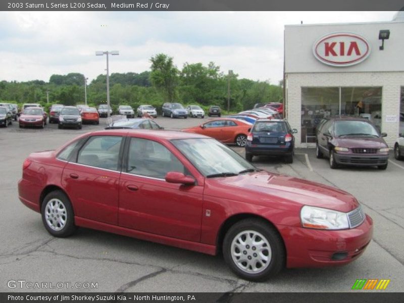 Medium Red / Gray 2003 Saturn L Series L200 Sedan
