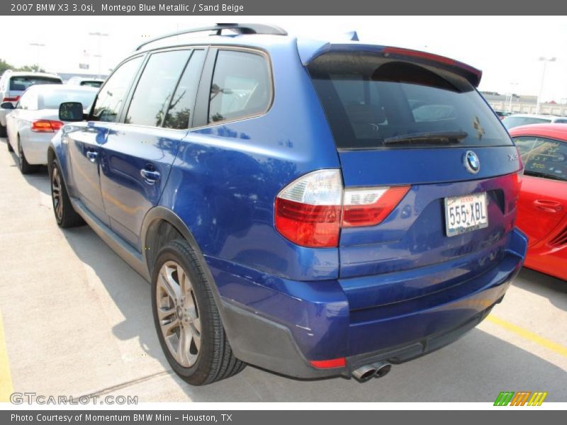 Montego Blue Metallic / Sand Beige 2007 BMW X3 3.0si
