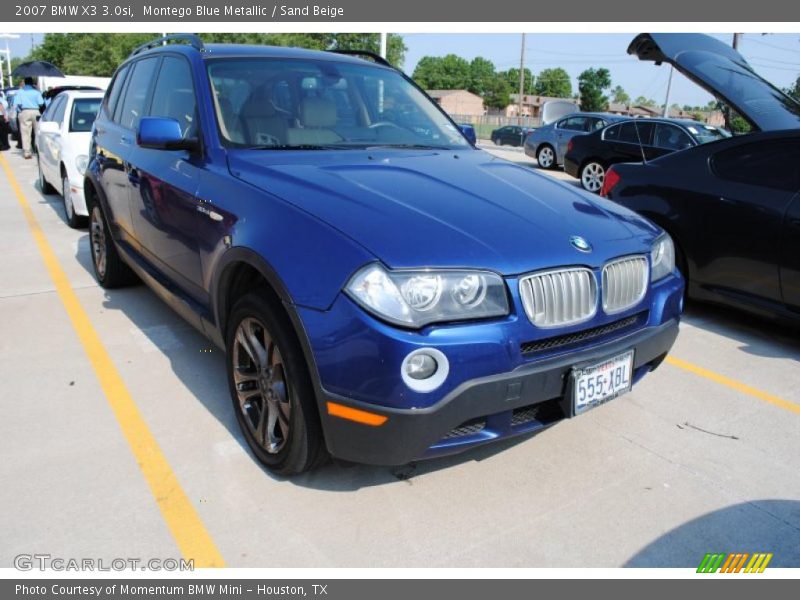 Montego Blue Metallic / Sand Beige 2007 BMW X3 3.0si