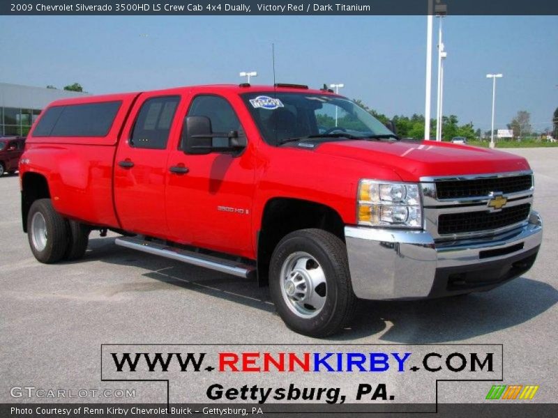 Victory Red / Dark Titanium 2009 Chevrolet Silverado 3500HD LS Crew Cab 4x4 Dually
