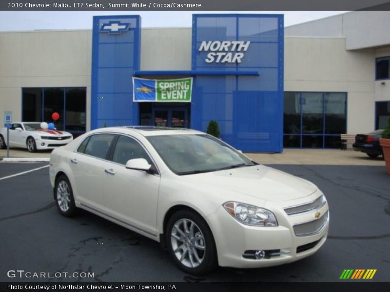 Summit White / Cocoa/Cashmere 2010 Chevrolet Malibu LTZ Sedan