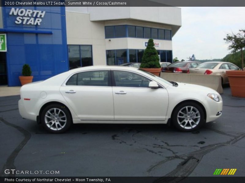 Summit White / Cocoa/Cashmere 2010 Chevrolet Malibu LTZ Sedan