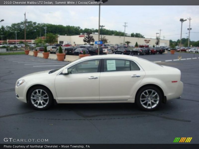 Summit White / Cocoa/Cashmere 2010 Chevrolet Malibu LTZ Sedan