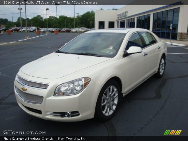 Summit White / Cocoa/Cashmere 2010 Chevrolet Malibu LTZ Sedan