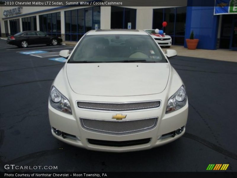 Summit White / Cocoa/Cashmere 2010 Chevrolet Malibu LTZ Sedan