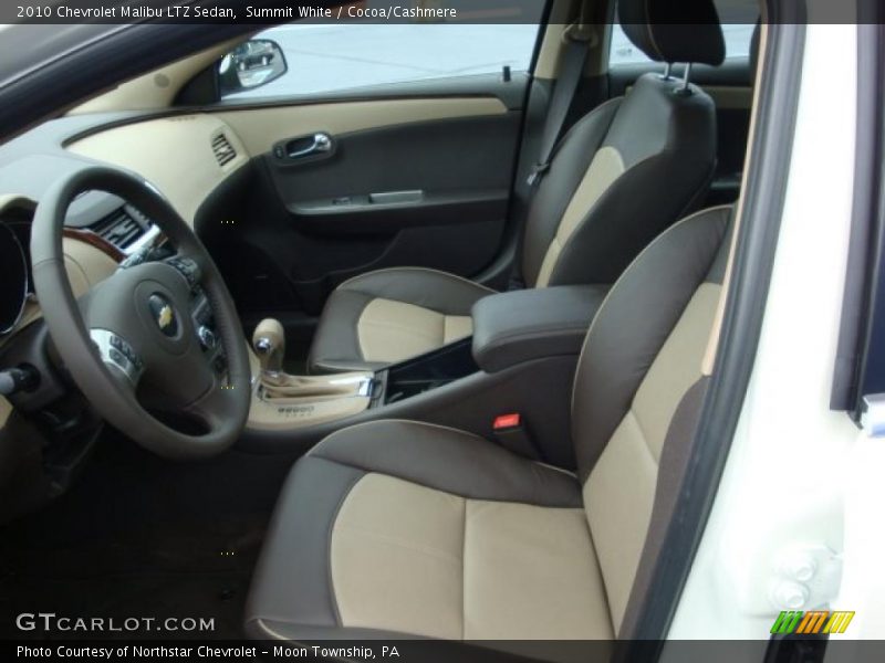 Summit White / Cocoa/Cashmere 2010 Chevrolet Malibu LTZ Sedan