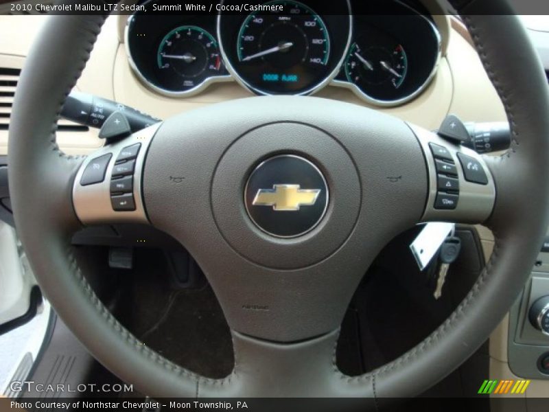 Summit White / Cocoa/Cashmere 2010 Chevrolet Malibu LTZ Sedan