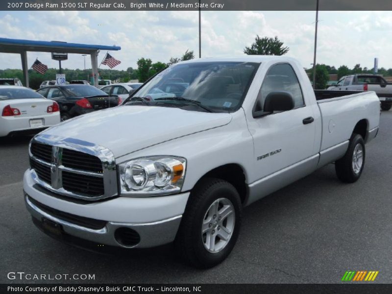 Bright White / Medium Slate Gray 2007 Dodge Ram 1500 SLT Regular Cab