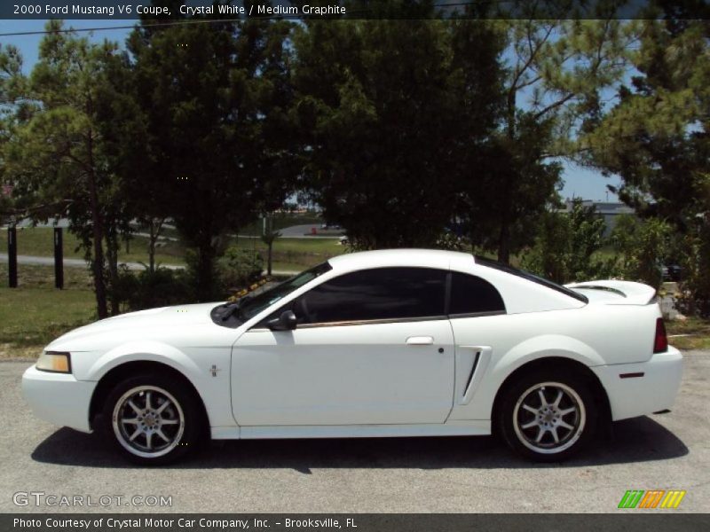 Crystal White / Medium Graphite 2000 Ford Mustang V6 Coupe