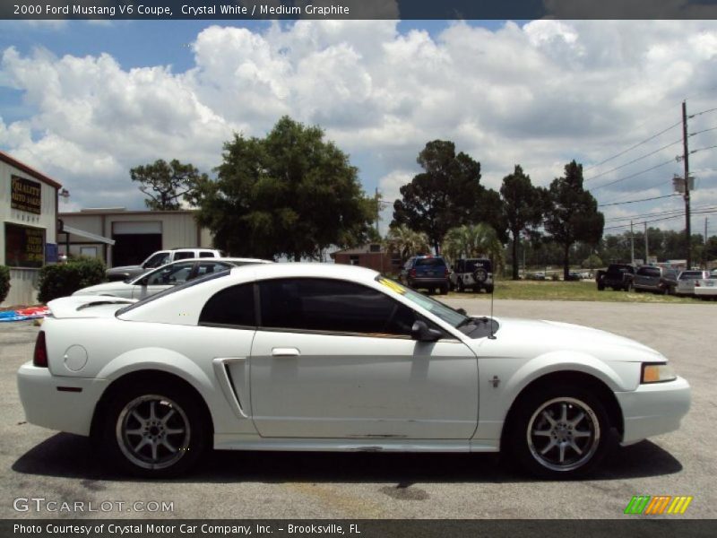 Crystal White / Medium Graphite 2000 Ford Mustang V6 Coupe