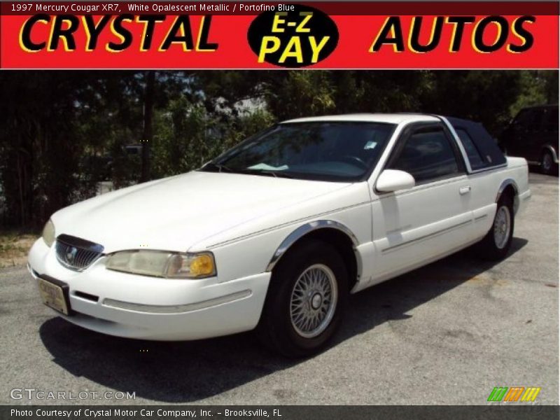 White Opalescent Metallic / Portofino Blue 1997 Mercury Cougar XR7