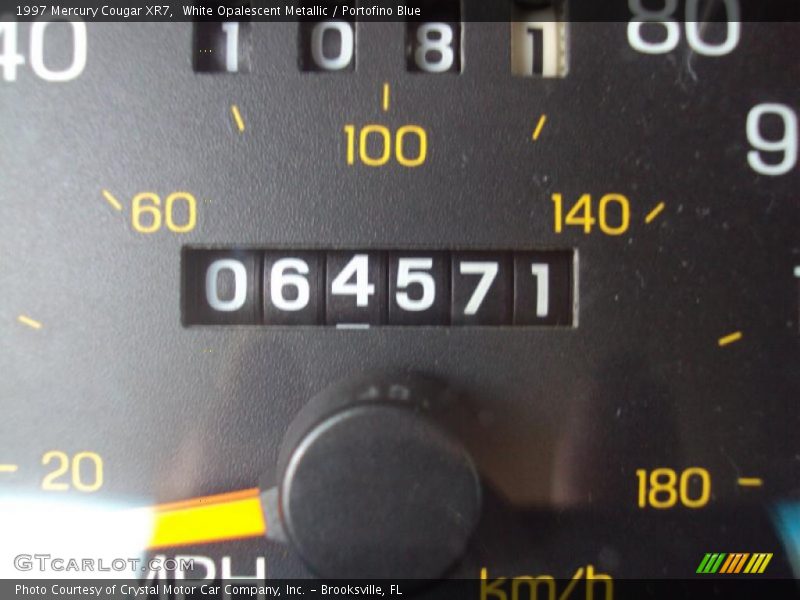 White Opalescent Metallic / Portofino Blue 1997 Mercury Cougar XR7