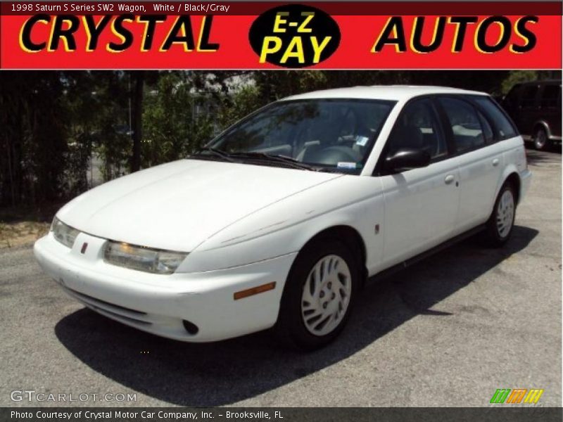 White / Black/Gray 1998 Saturn S Series SW2 Wagon