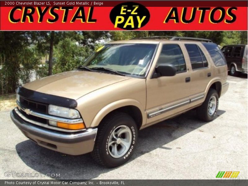 Sunset Gold Metallic / Beige 2000 Chevrolet Blazer LS