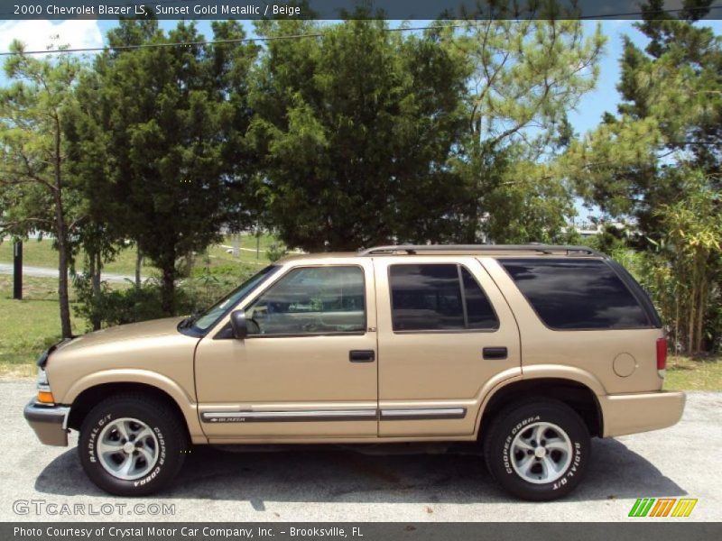 Sunset Gold Metallic / Beige 2000 Chevrolet Blazer LS