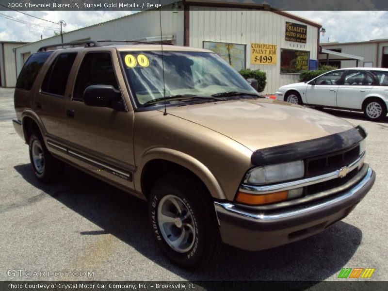 Sunset Gold Metallic / Beige 2000 Chevrolet Blazer LS