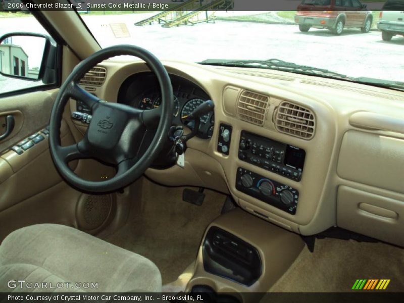 Sunset Gold Metallic / Beige 2000 Chevrolet Blazer LS