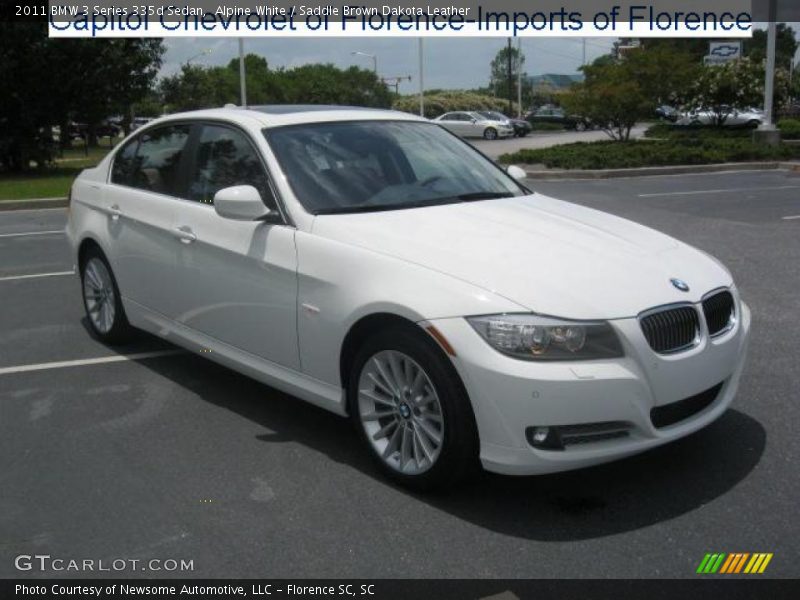 Alpine White / Saddle Brown Dakota Leather 2011 BMW 3 Series 335d Sedan