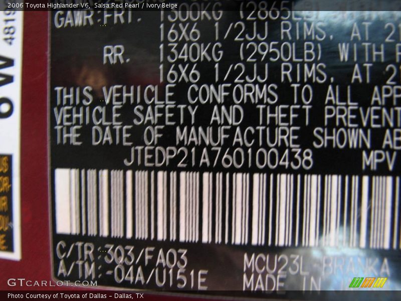 Salsa Red Pearl / Ivory Beige 2006 Toyota Highlander V6