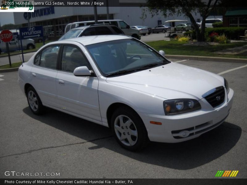Nordic White / Beige 2005 Hyundai Elantra GLS Sedan