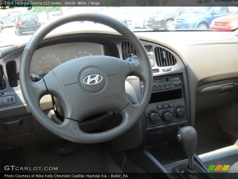 Nordic White / Beige 2005 Hyundai Elantra GLS Sedan