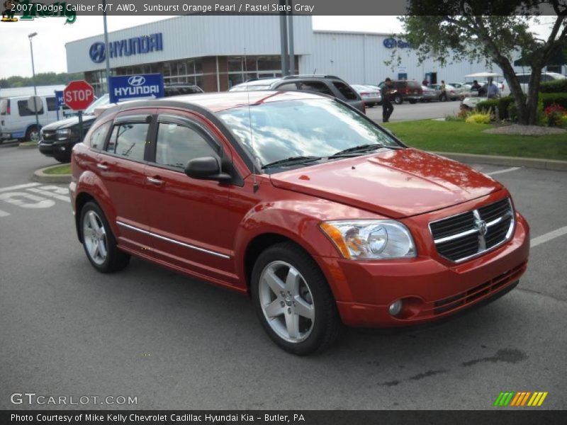 Sunburst Orange Pearl / Pastel Slate Gray 2007 Dodge Caliber R/T AWD