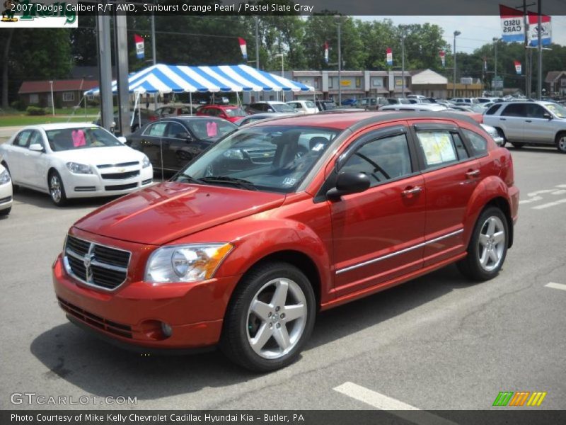 Sunburst Orange Pearl / Pastel Slate Gray 2007 Dodge Caliber R/T AWD