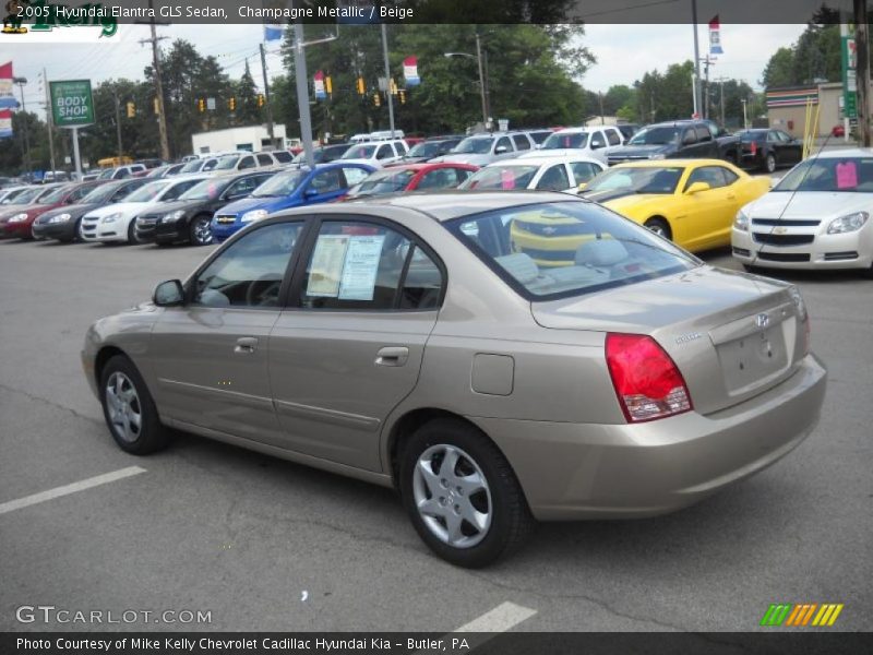 Champagne Metallic / Beige 2005 Hyundai Elantra GLS Sedan