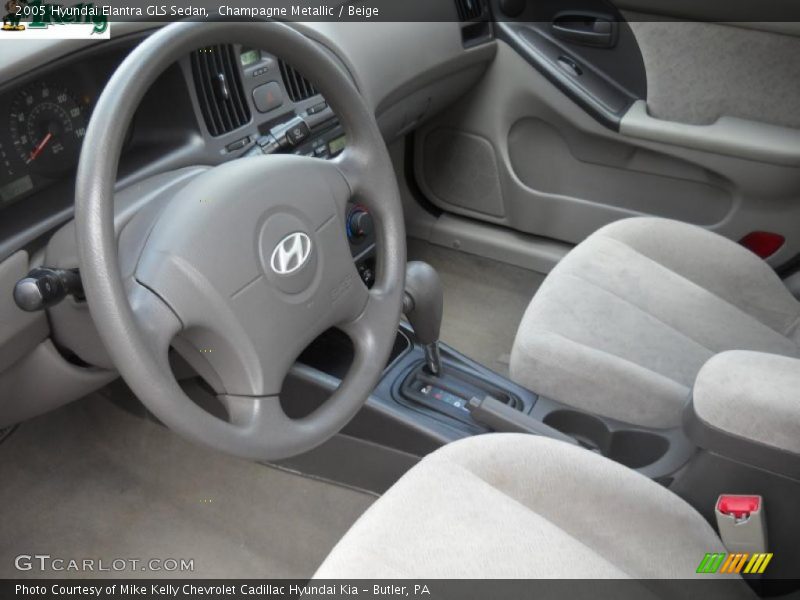 Champagne Metallic / Beige 2005 Hyundai Elantra GLS Sedan