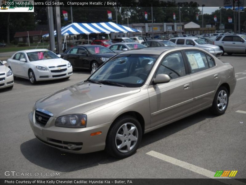 Champagne Metallic / Beige 2005 Hyundai Elantra GLS Sedan