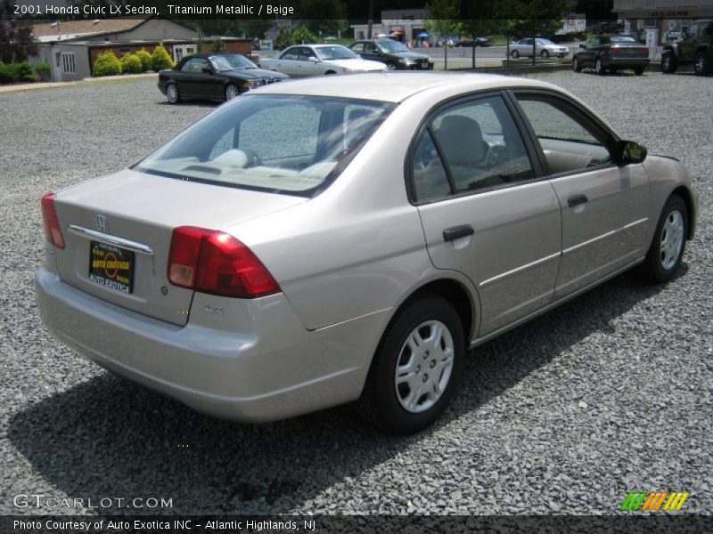 Titanium Metallic / Beige 2001 Honda Civic LX Sedan