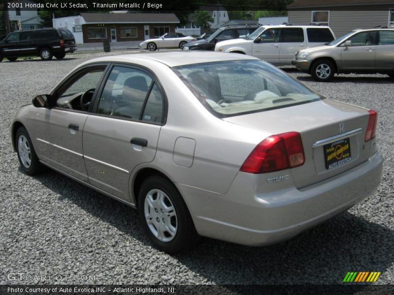Titanium Metallic / Beige 2001 Honda Civic LX Sedan