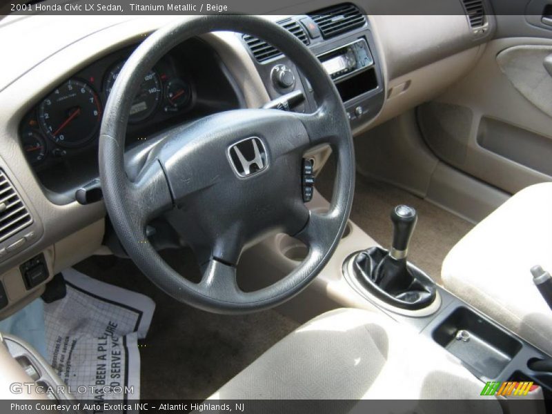 Titanium Metallic / Beige 2001 Honda Civic LX Sedan