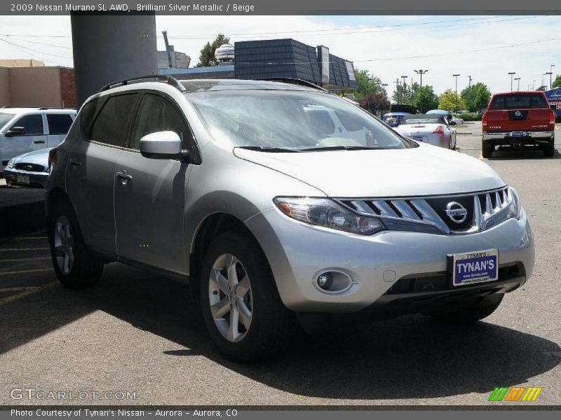 Brilliant Silver Metallic / Beige 2009 Nissan Murano SL AWD