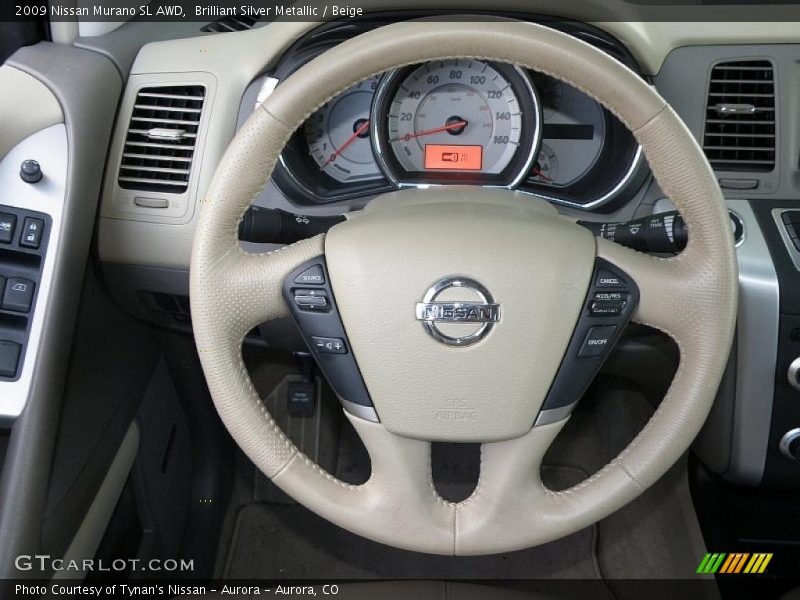 Brilliant Silver Metallic / Beige 2009 Nissan Murano SL AWD