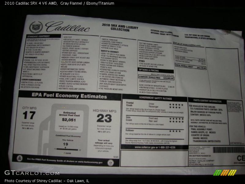 Gray Flannel / Ebony/Titanium 2010 Cadillac SRX 4 V6 AWD