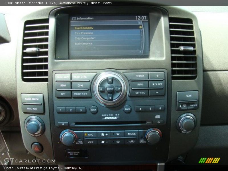 Avalanche White / Russet Brown 2008 Nissan Pathfinder LE 4x4