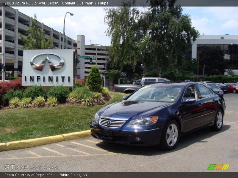 Opulent Blue Pearl / Taupe 2008 Acura RL 3.5 AWD Sedan