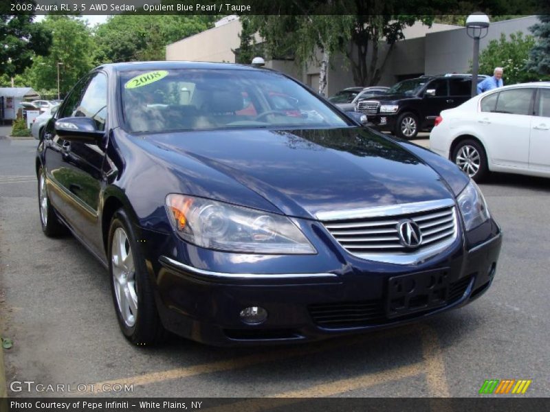 Opulent Blue Pearl / Taupe 2008 Acura RL 3.5 AWD Sedan