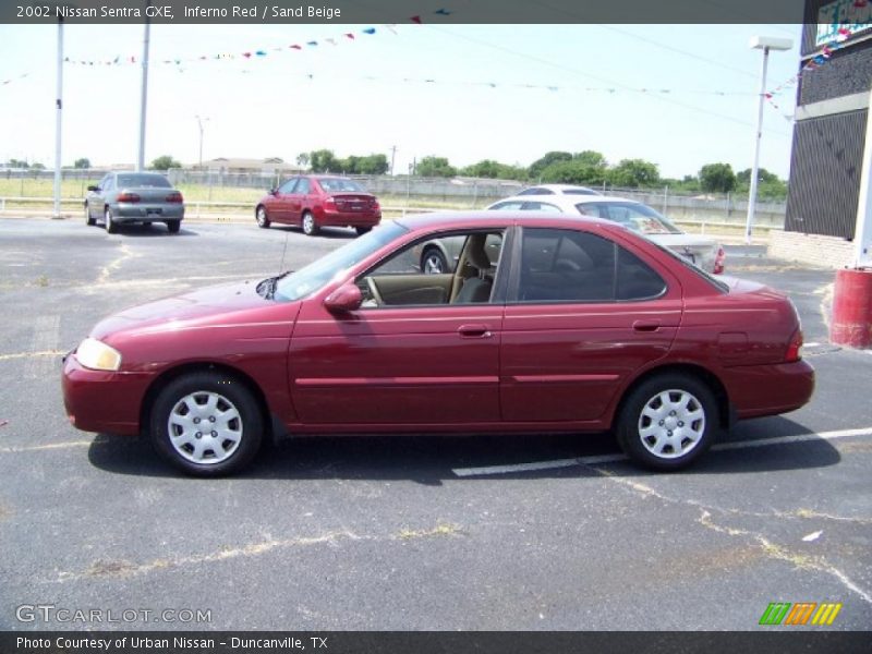 Inferno Red / Sand Beige 2002 Nissan Sentra GXE