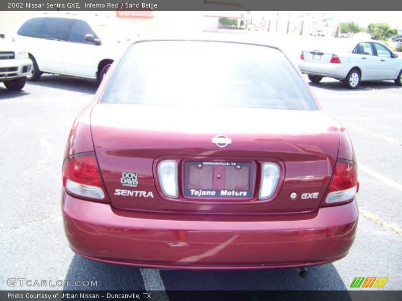 Inferno Red / Sand Beige 2002 Nissan Sentra GXE