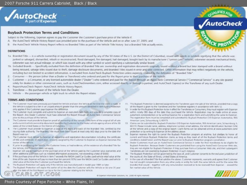Black / Black 2007 Porsche 911 Carrera Cabriolet