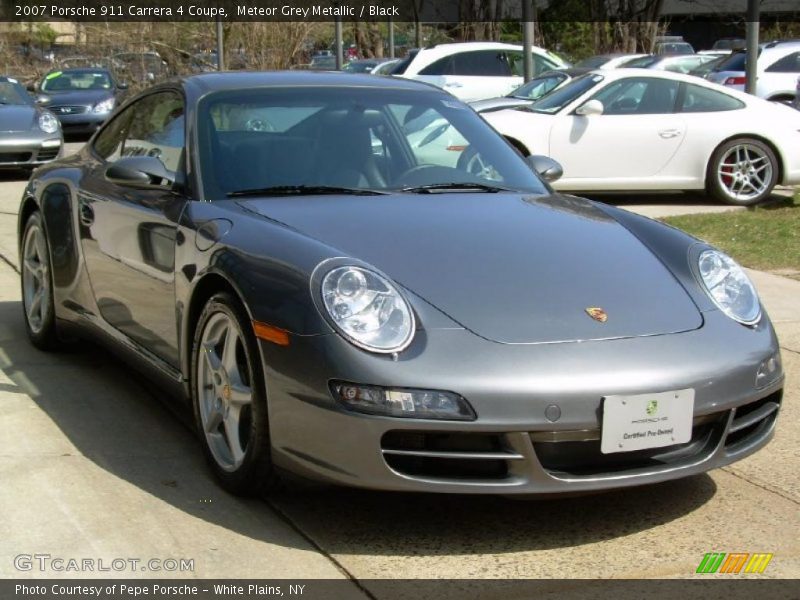 Meteor Grey Metallic / Black 2007 Porsche 911 Carrera 4 Coupe