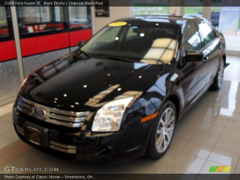 Black Ebony / Charcoal Black/Red 2008 Ford Fusion SE
