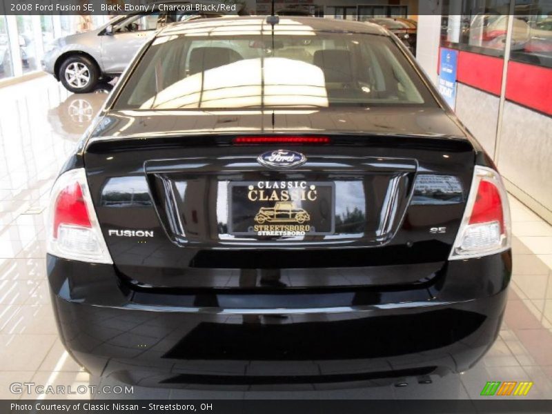 Black Ebony / Charcoal Black/Red 2008 Ford Fusion SE