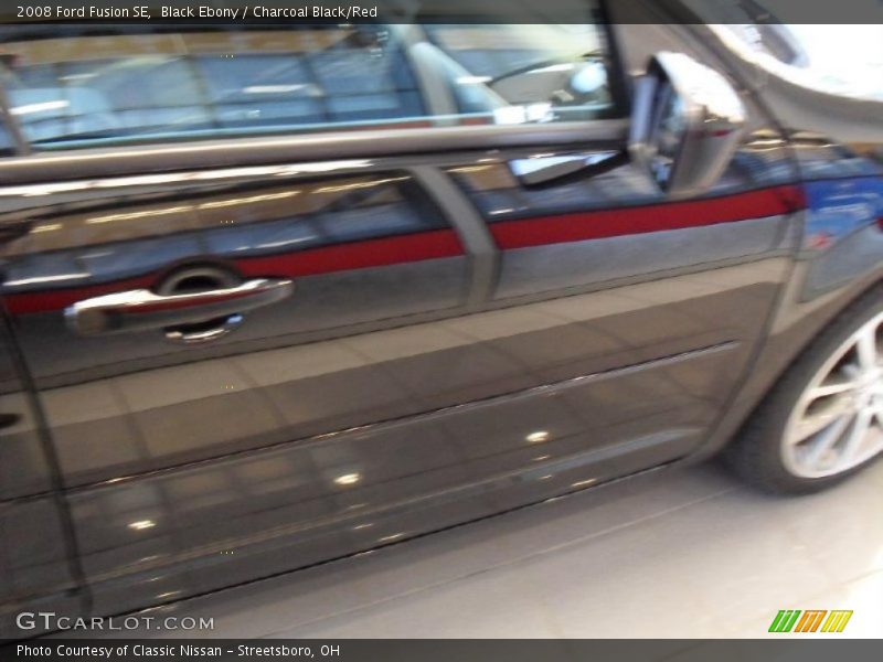 Black Ebony / Charcoal Black/Red 2008 Ford Fusion SE