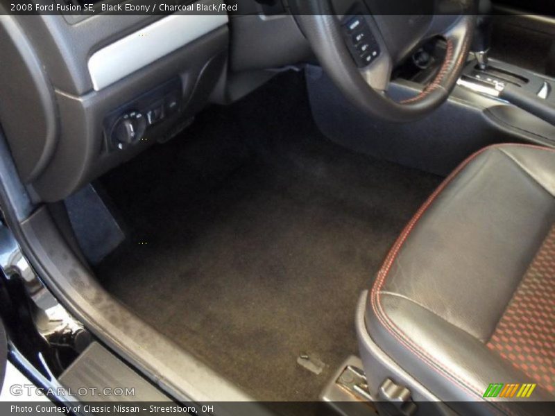 Black Ebony / Charcoal Black/Red 2008 Ford Fusion SE