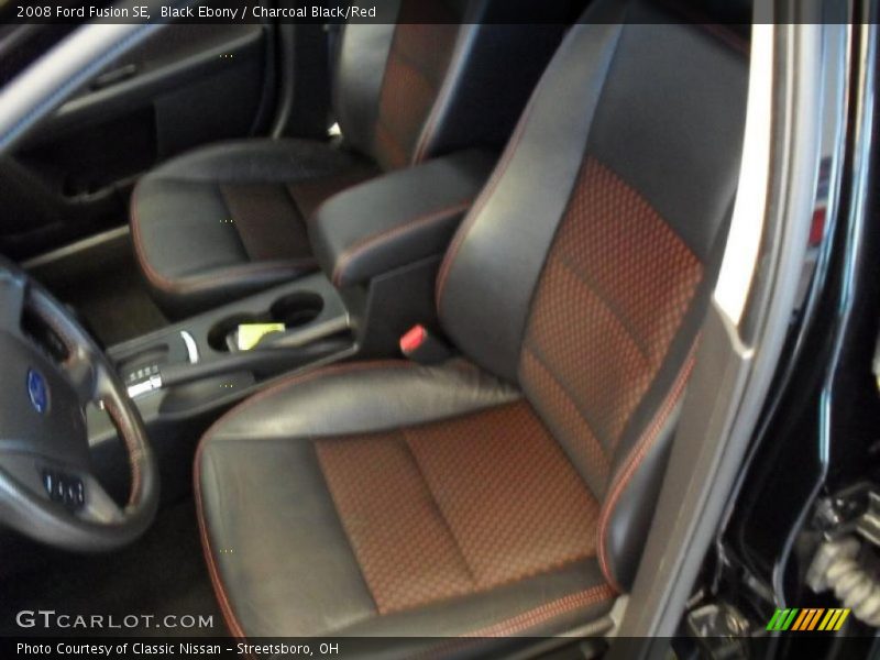Black Ebony / Charcoal Black/Red 2008 Ford Fusion SE