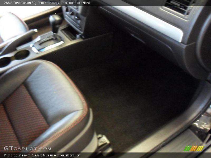 Black Ebony / Charcoal Black/Red 2008 Ford Fusion SE